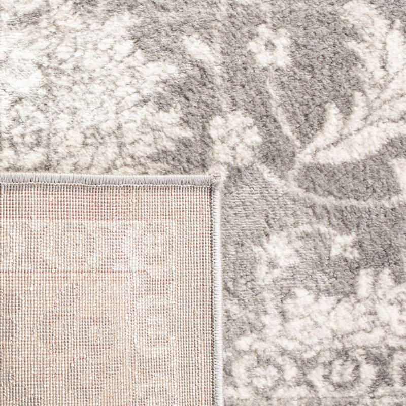 Tapis oriental crème / gris Llana, Carré 5 pi