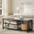 Rustic Shoe Storage Bench with Shoe Rack Shelves for Entryway-1325935531