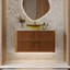 Meuble-lavabo de luxe moderne en pierre frittée 36 po 36 po, lavabo mural avec deux tiroirs et poignée dorée, lavabo doré-953022449