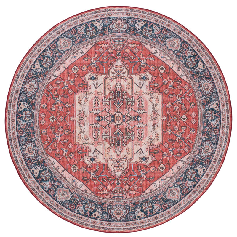 Tucson Performance Machine Washable Southwestern Rug, Round 6'