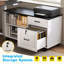 Bureau debout avec classeur spacieux, bureau en L réglable en hauteur avec structure robuste pour le bureau à domicile-64317104-64317107