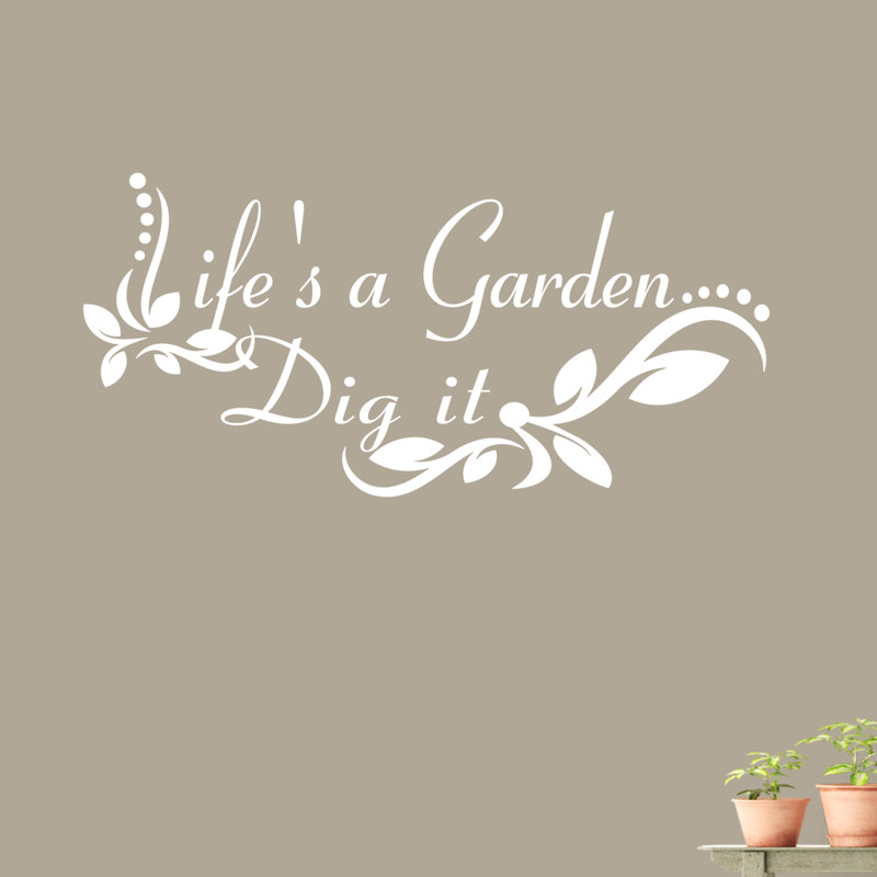Adhésif mural « life a jardin », Blanc