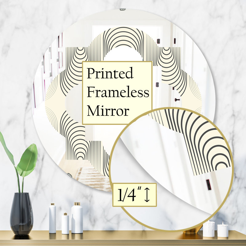 Miroir mural éclectique quadrilobe, H 31,5 po x l po