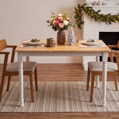 Modern Farmhouse Rectangular Solid Wood Dining Table