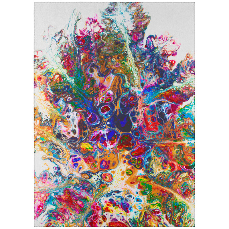 Chenille Abstract Rug, Rectangle 5' x 7'6"