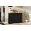 Buffet avec rangement, console de cuisine avec 5 tiroirs, 2 armoires, tablettes réglables, buffet pour la salle à manger, le salon, le vestibule (noir)