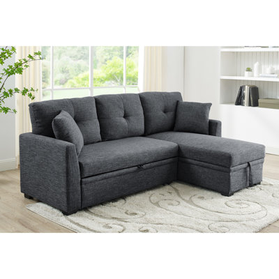 Canapé-lit modulaire gris à 3 places, conception convertible, rangement dissimulé, siège de soutien pour un canapé modulaire à domicile, sièges, utilisation quotidienne confortable