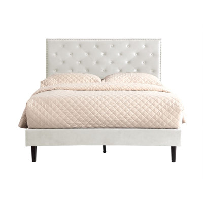 Avrah Tuffted Nailhead Trim Platform Bed With Adjustable Height Platform Bed by Willa Arlo Interiors