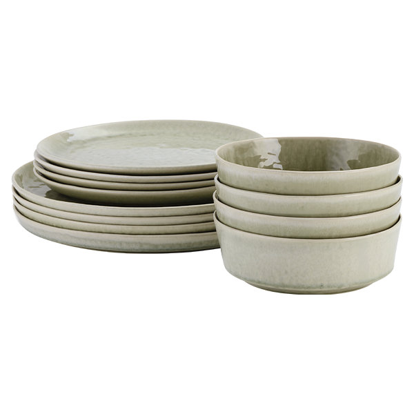 Stellar, Stoneware - Bantham 12 Piece Dinnerware Set, Service for 4