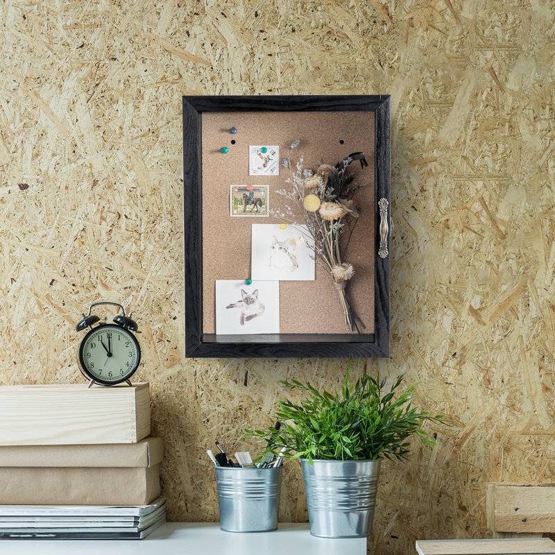 Cenedra 25.4cm X 33cm Solid Wood Shadow Box with Frame, Black