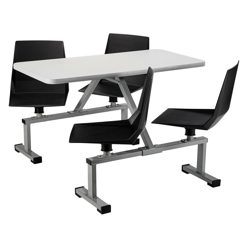 Cabine pivotante Cluster, 24 x 48, centre en panneau de fibres à densité moyenne, protectEdge, plateau nébuleux gris, Noir