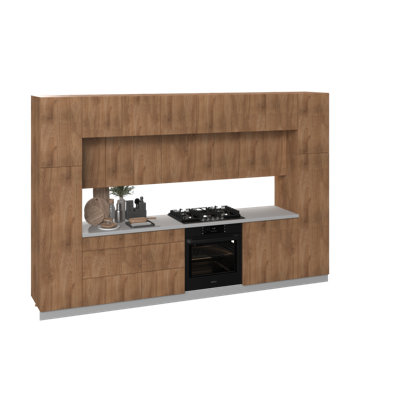 Ensemble d'armoires de cuisine en panneau de fibres à densité moyenne (MDF) H 96 po x l 143 po x P 24 po FK-LUXE