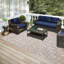 Tapis beige tissé à la machine Emmly-166388542