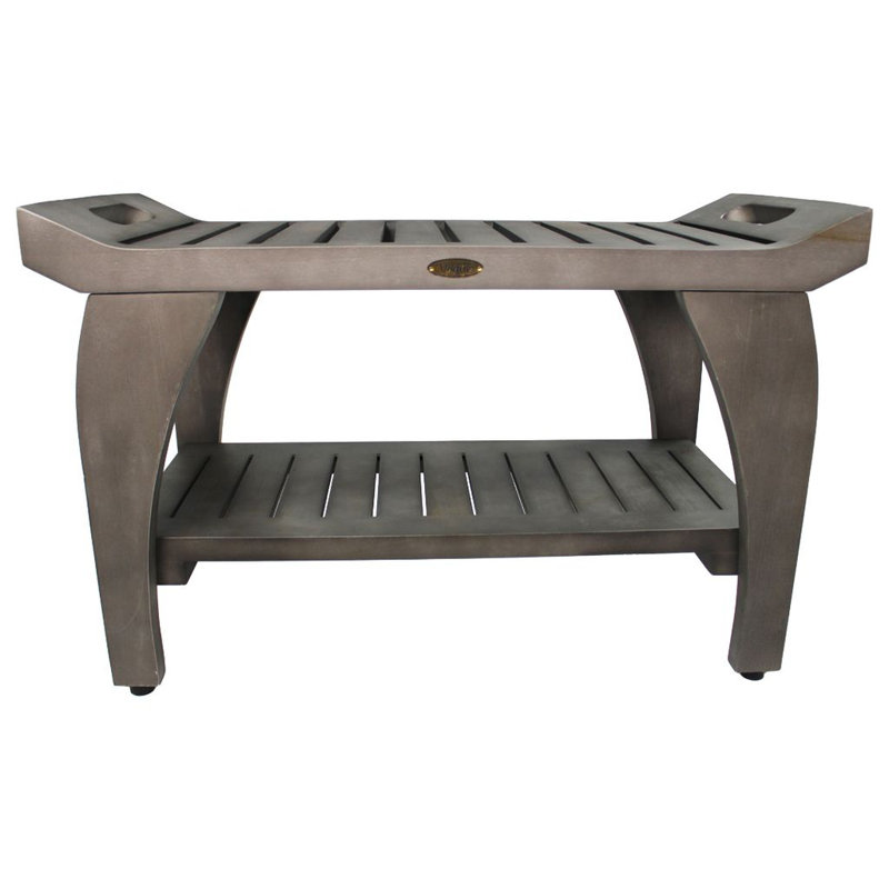 30'' Teak Shower Bench with LiftAide Arms and Shelf