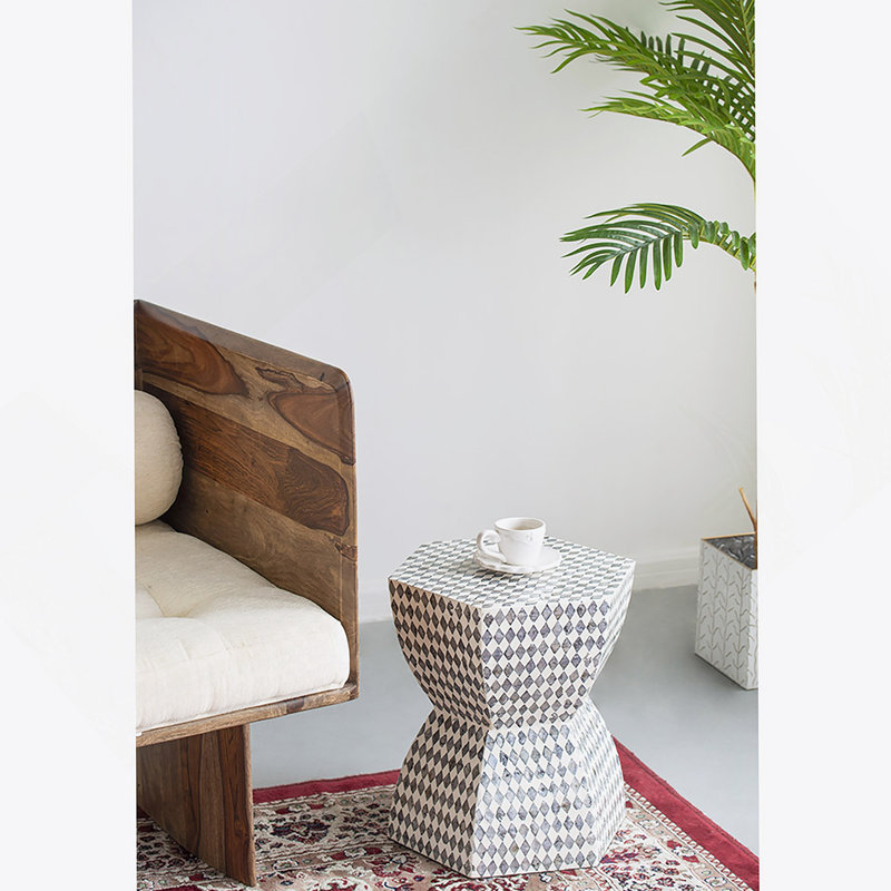 Table de bout hexagonale, table d'appoint d'appoint