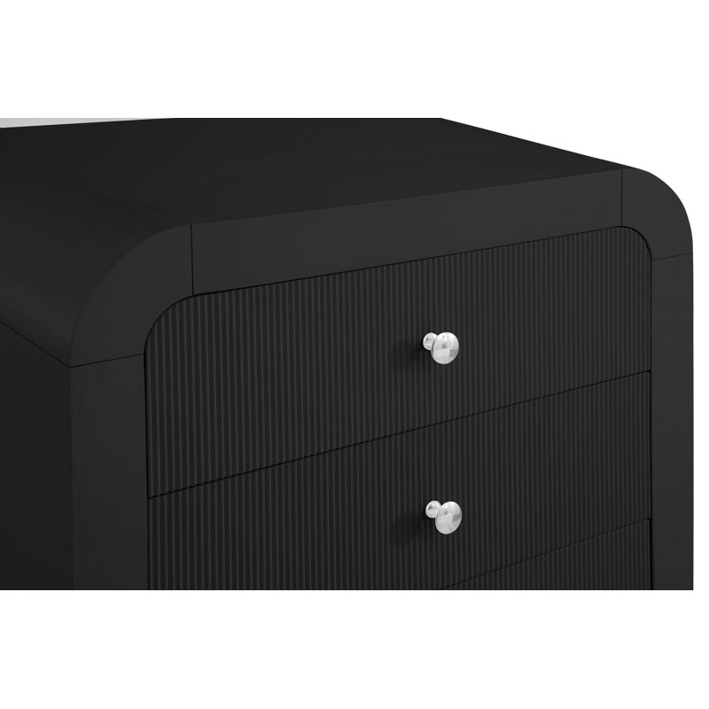 Commode 5 tiroirs Alessondra, Noir, noir, noir, noir