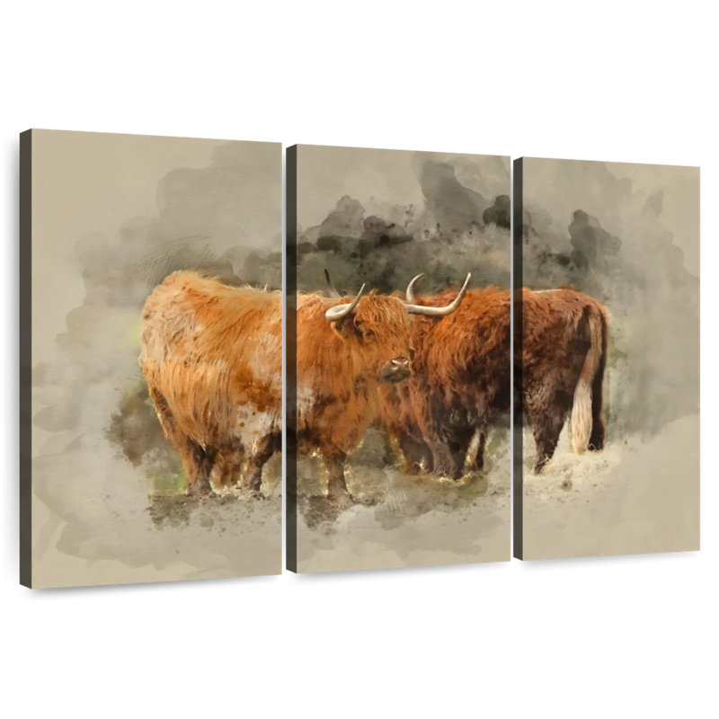 Brampt Highland Cows, H 42 po x l 65 po