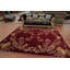 Tapis art déco rouge floral 8 x 10