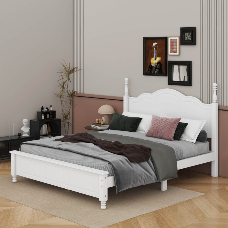 Lit plateforme Carmena, Double, Blanc