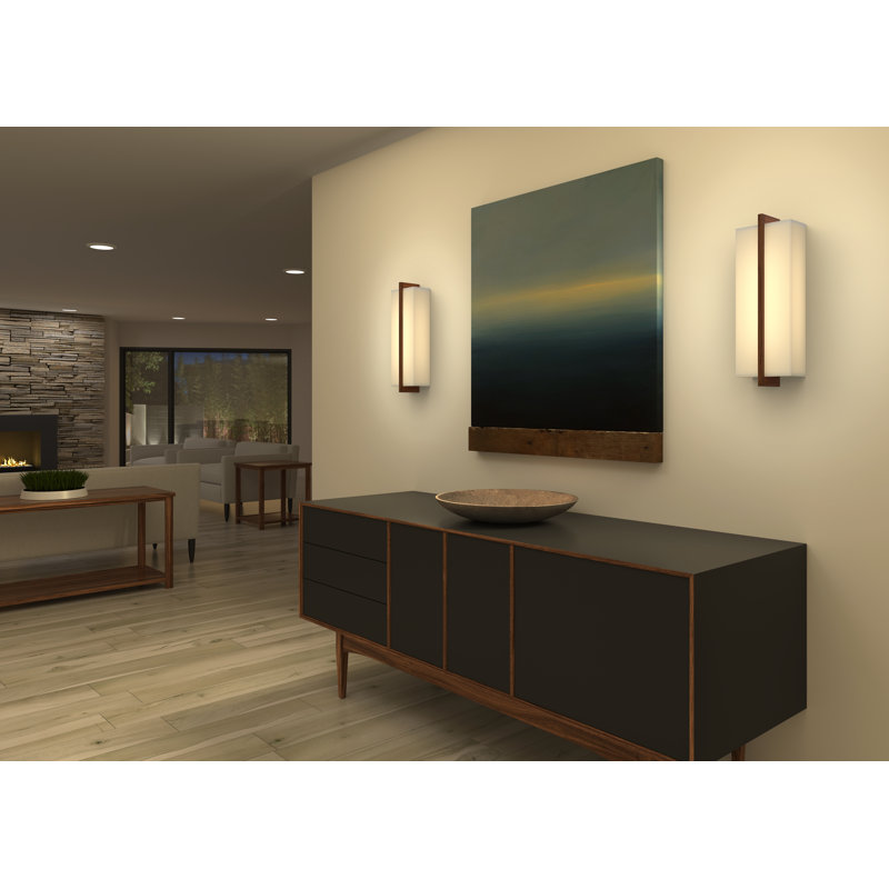 Via LED Dimmable Flush Mount Sconce, Walnut, 2700, 277 V