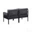 Ensemble de conversation pour patio 3 pièces, ensemble de mobilier modulaire d'extérieur moderne avec table basse carrée, coussin épais et imperméable pour porche, balcon, gris clair-1211215114