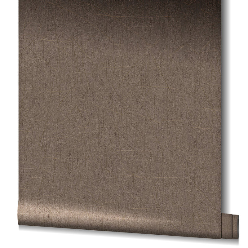 Evelina 10.05m x 70cm Textured Wallpaper Roll, Brown