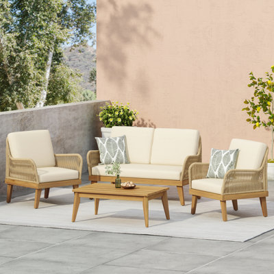 Ensemble de conversation_Causeuse, table basse et 2 fauteuils club
