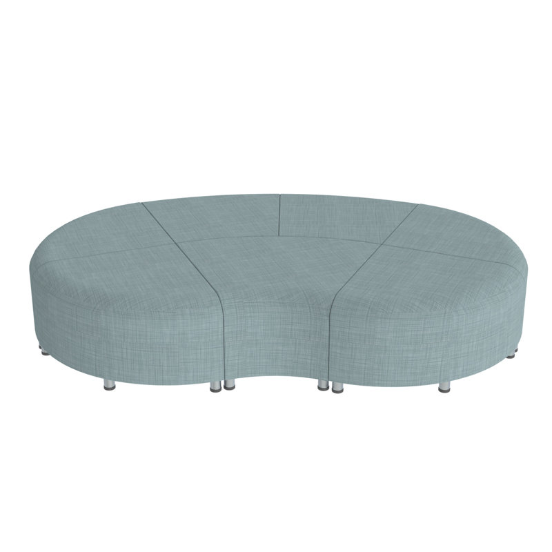 Ensemble de 7 chaises sans dossier ondulées Pro Series Connect, Bleu ciel