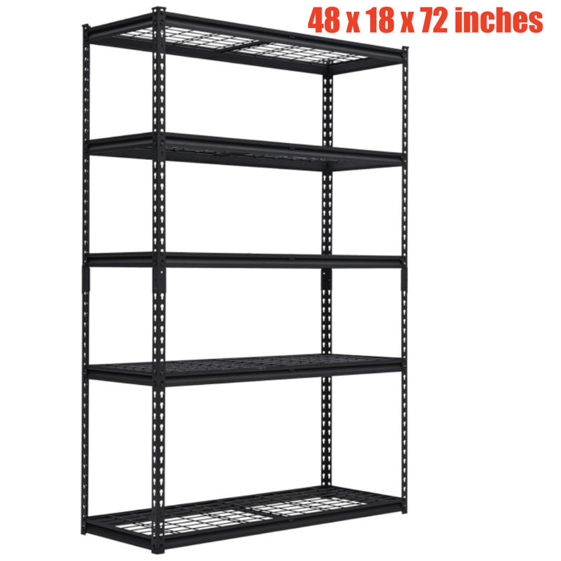 121.9cm W Metal Storage Rack, 182.9cm H x 121.9cm W x 45.7cm D