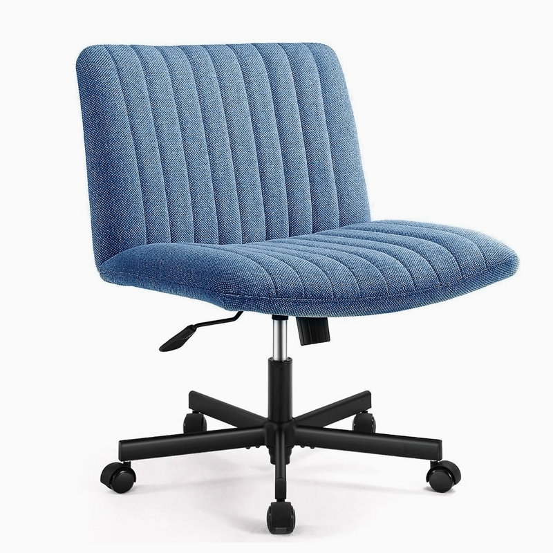 Chaise de bureau ergonomique en tissu Mankirt, Bleu