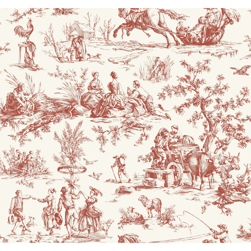 Rouleau de papier peint L 27 pi x l 27 po Manosque Seasons, Rouge