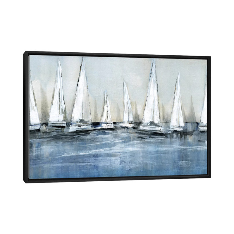 «Waiting for the Sun» par Susan Jill - reproduction d'art, H 32 po x l 48 po x 1,5 po, Toile avec cadre noir, Pas de tapis