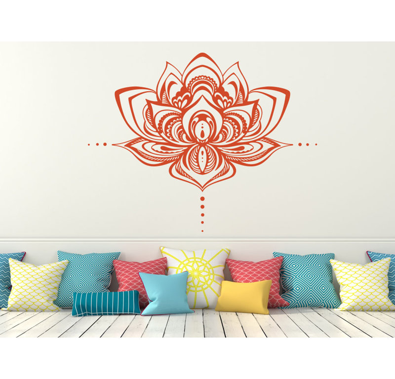 Décalcomanie murale fleur lotus Natazhat, Orange