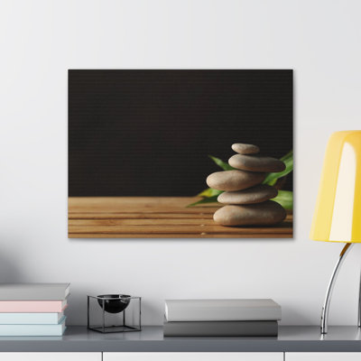 Pierres, bambou, fond, forêt, floral, photographie sur toile, art mural