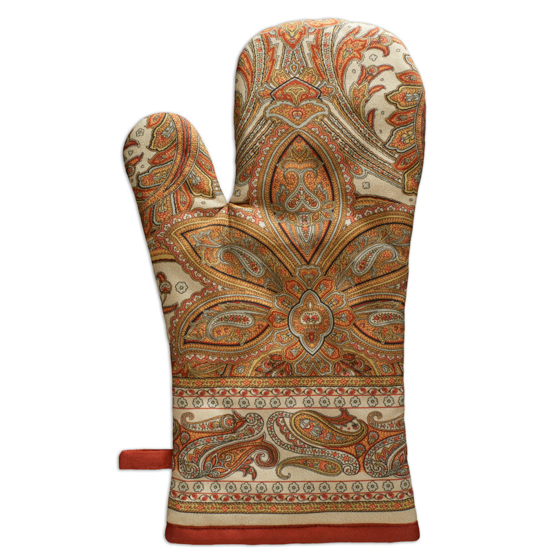 Maison d'Hermine Cachemire Paisley Gant de cuisine + Manique 100 % coton - 19 x 33 cm et 20 x 20 cm