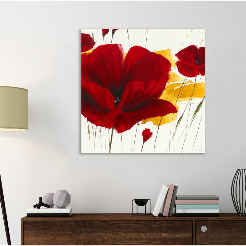 « libertã© fleurie ii », reproduction de peinture à l’acrylique sur toile tendue, H 18 po x l 18 po x P 1,5 po