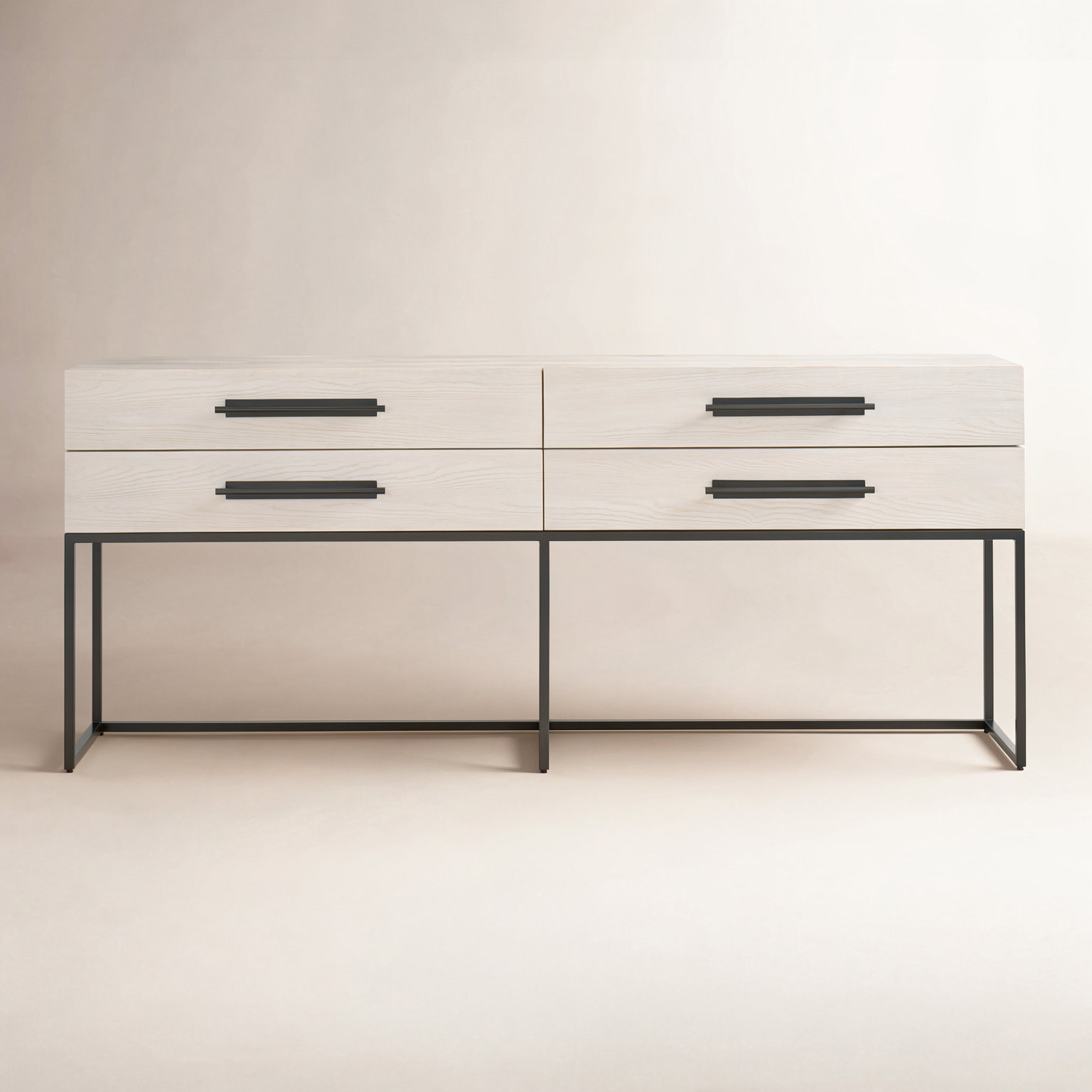 Baxley 76'' Solid Wood Console Table, Ivory