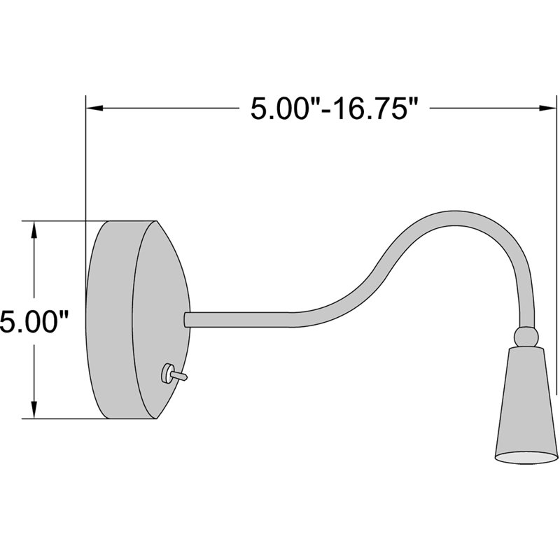 Projecteur 1 lumière Brunilda, Acier brossé