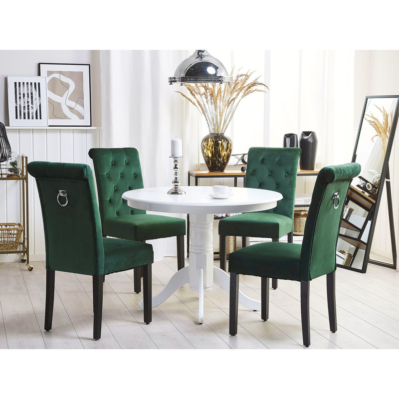 Lamoille 51cm H Tufted Velvet Upholstered Dining Chair, Green