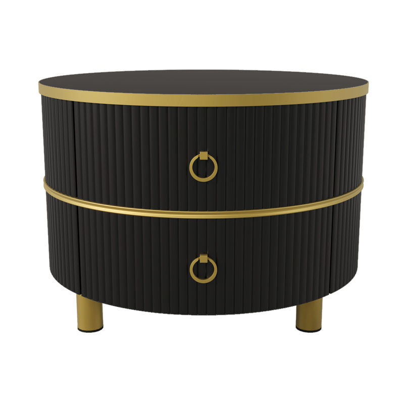Agatia Frame Coffee Table with Storage, Gold/Black, Brown/Black