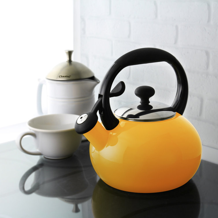 Chantal Button 1.8 Quarts Carbon Steel Whistling Stovetop Teakettle Color: Marigold 37-BUTTON My