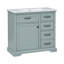 Meuble-lavabo gris 36 po avec lavabo en céramique intégré, 2 tiroirs rabattables et charnières de porte à fermeture en douceur pour le rangement et le décor de la salle de bain