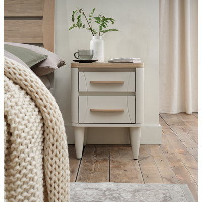44cm W Solid + Manufactured Wood Bedside Table