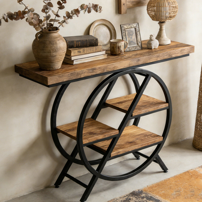 Console Table,Functional Entryway Table, 31.91" H x 39.4" W x 11.82" D, Brown