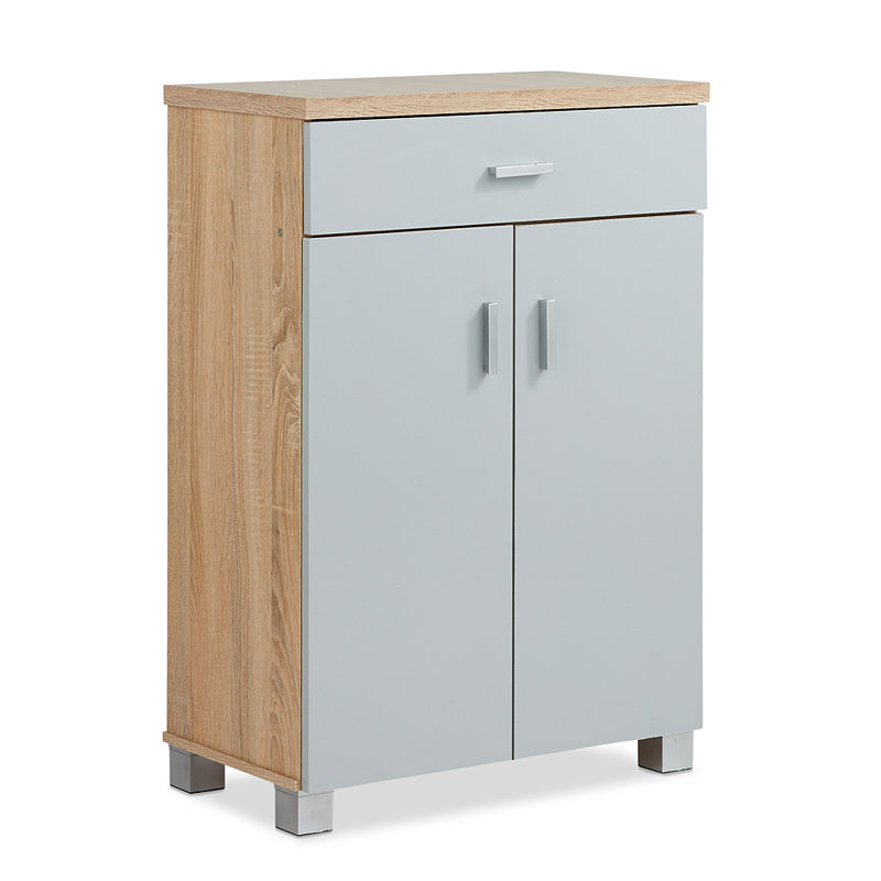 16 Pair Shoe Storage Cabinet, Grey