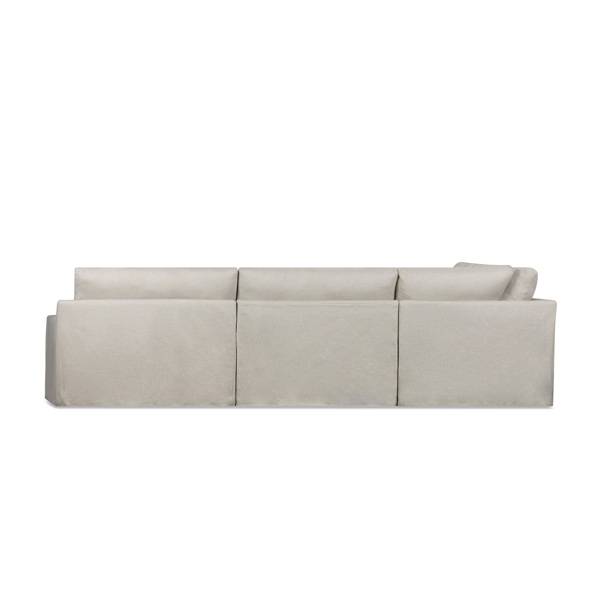 Wrenley 4-Piece Slipcovered Modular Sectional, Macarena Light Gray Canvas, Left Hand Facing