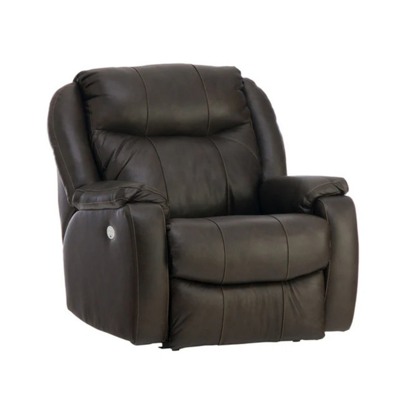  Hercules Genuine Leather Dual Power Wall Recliner, Brown