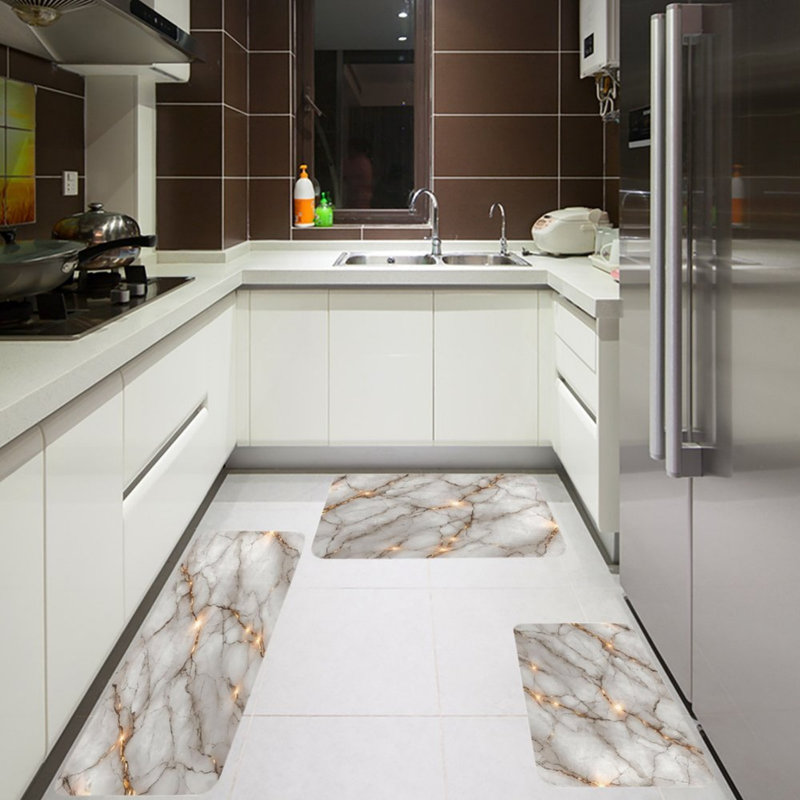Ensemble de 3 tapis de cuisine Marble
