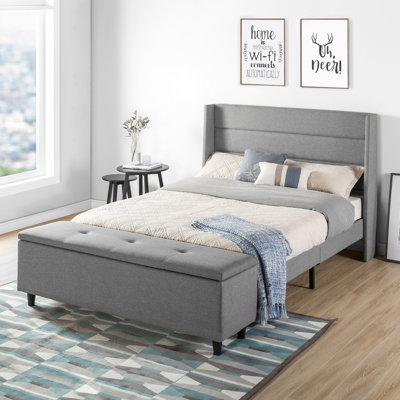 Minatare Upholstered Wingback Storage Bed