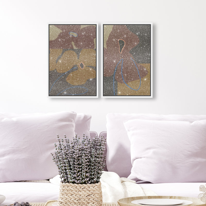 Moody Flowers Set Set by Oliver Gal, 16" H x 11" W, White Floater Frame